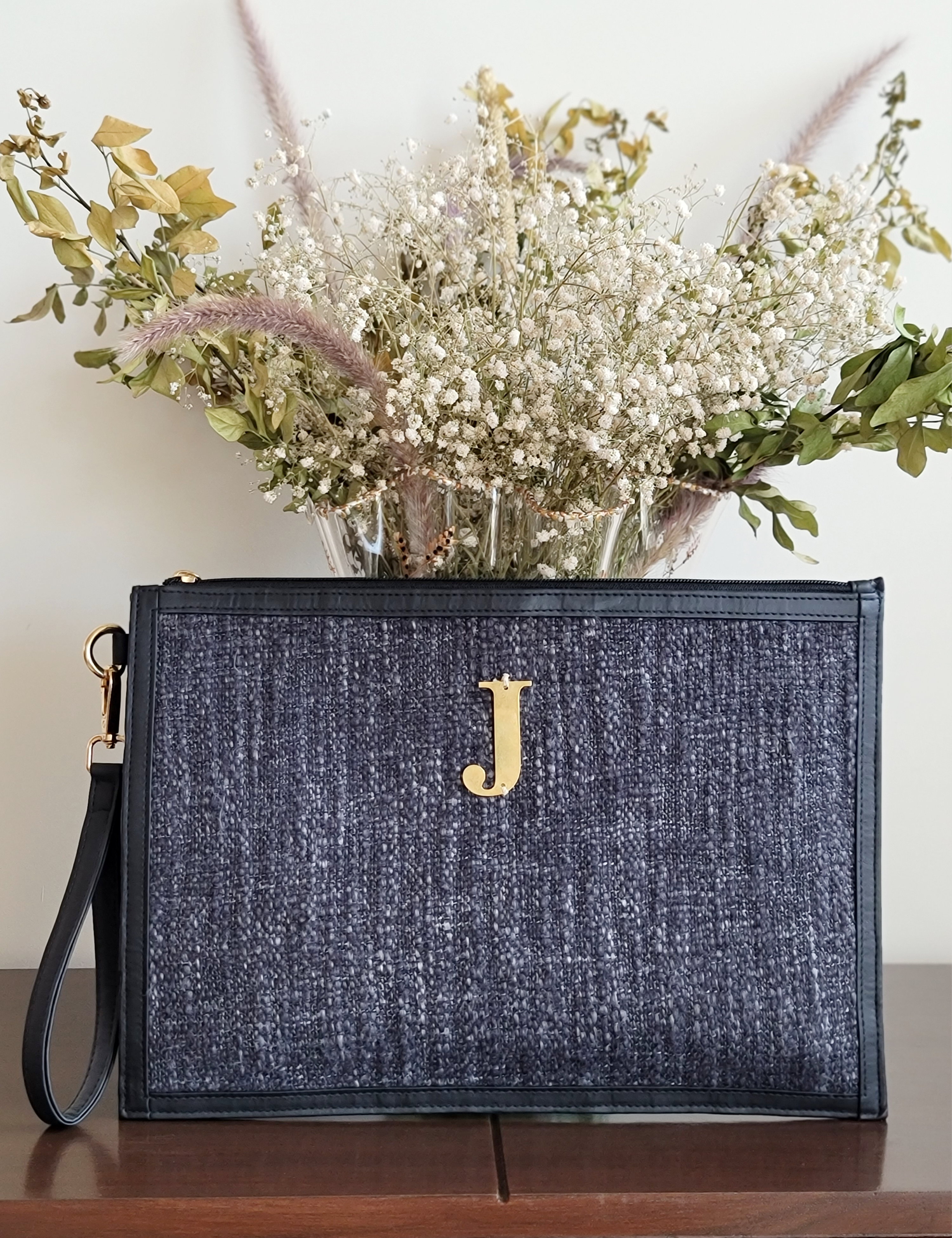 Oversized navy clutch bag hotsell